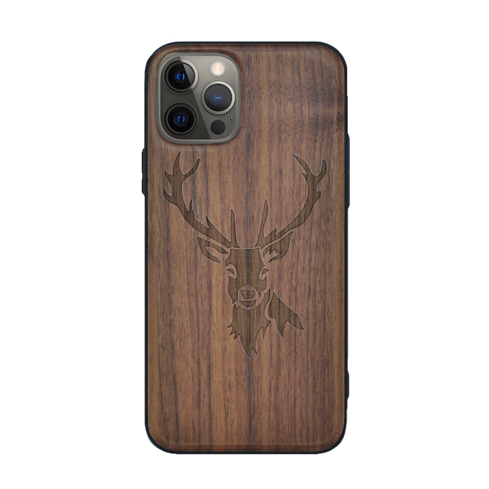 Nussholz Handyhülle iPhone 16 Pro - Hirsch