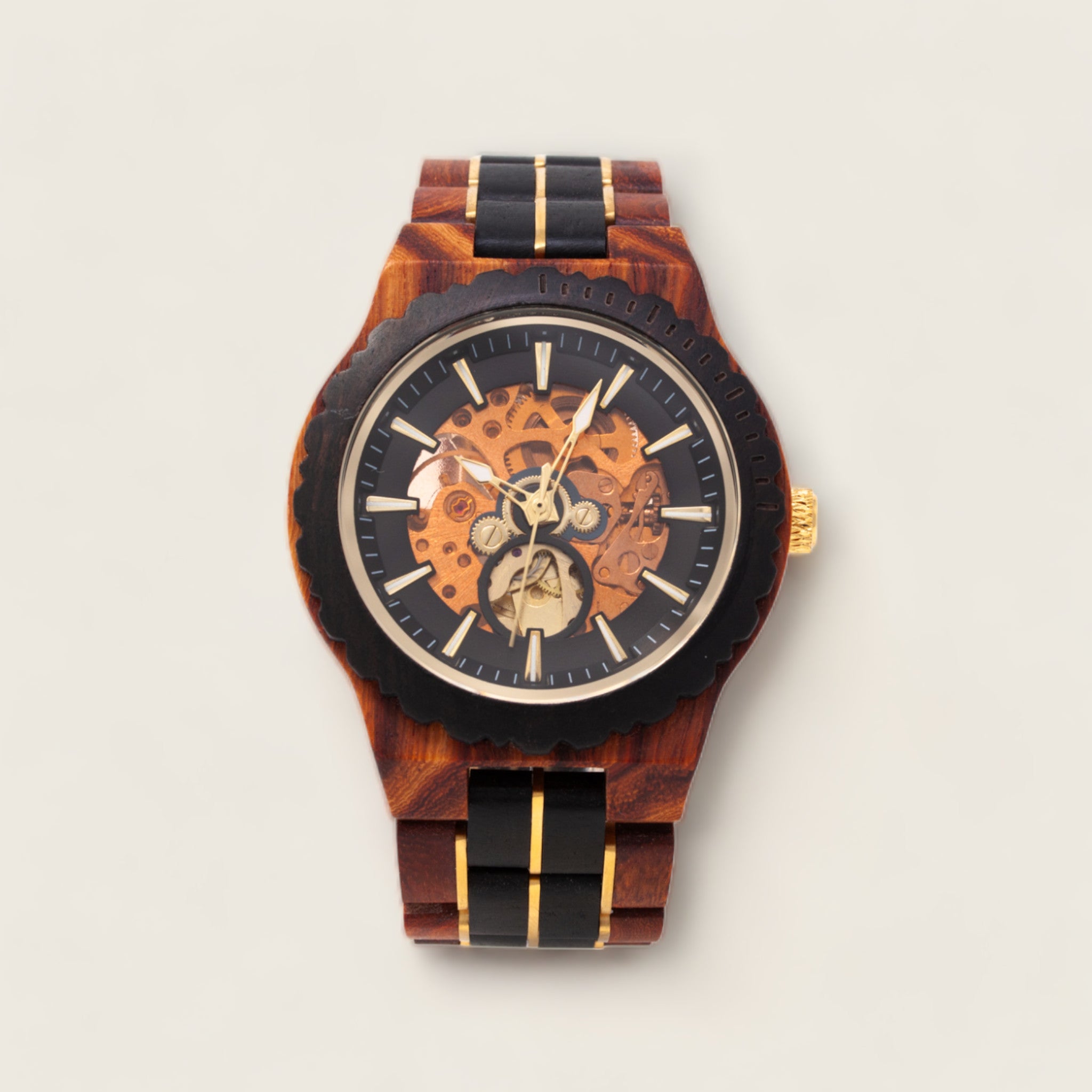 Holzuhr Kuba Automatik