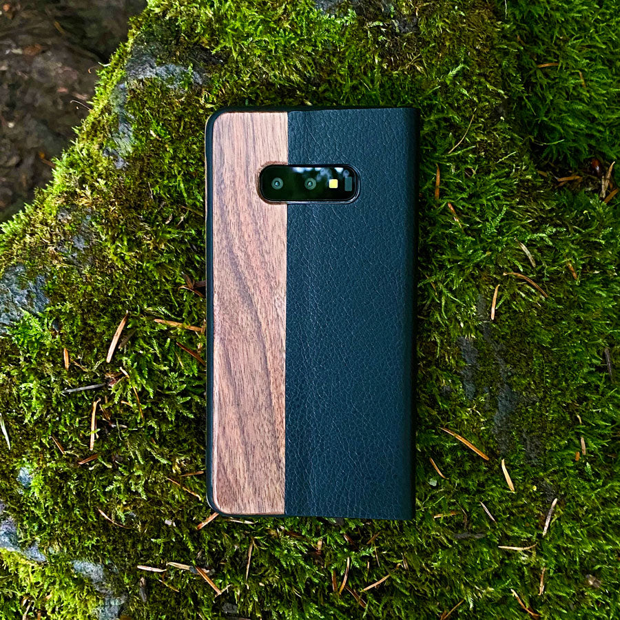 Nussholz Klapphülle Samsung Galaxy A34 - Mandala