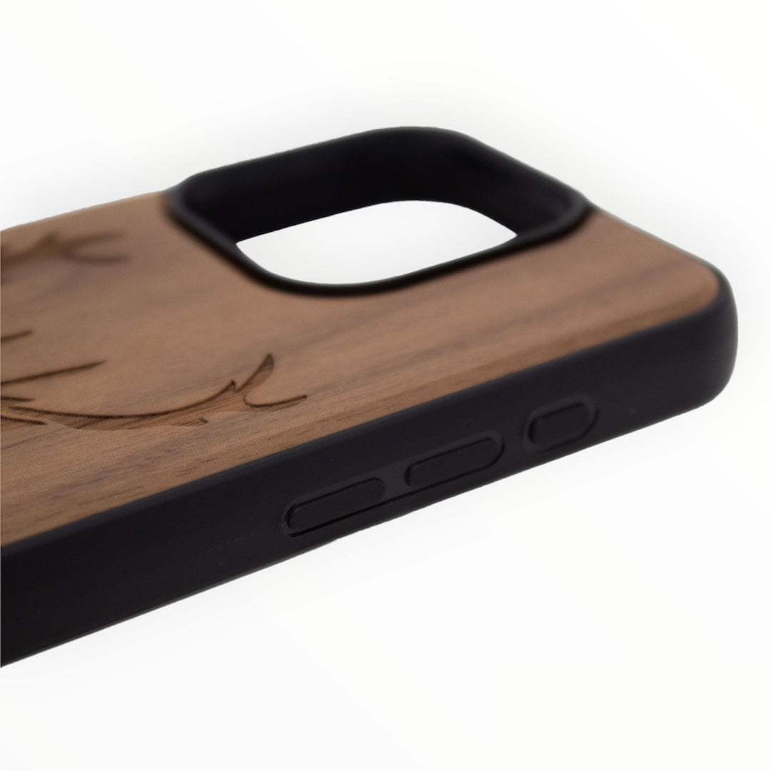 Walnut wood phone case for iPhone 16 Plus - Deer