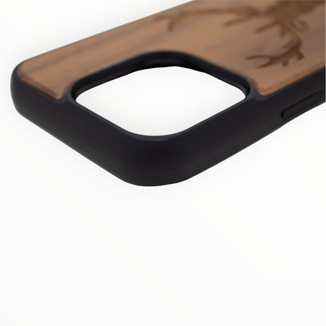 Walnut wood phone case for iPhone 16 Plus - Deer