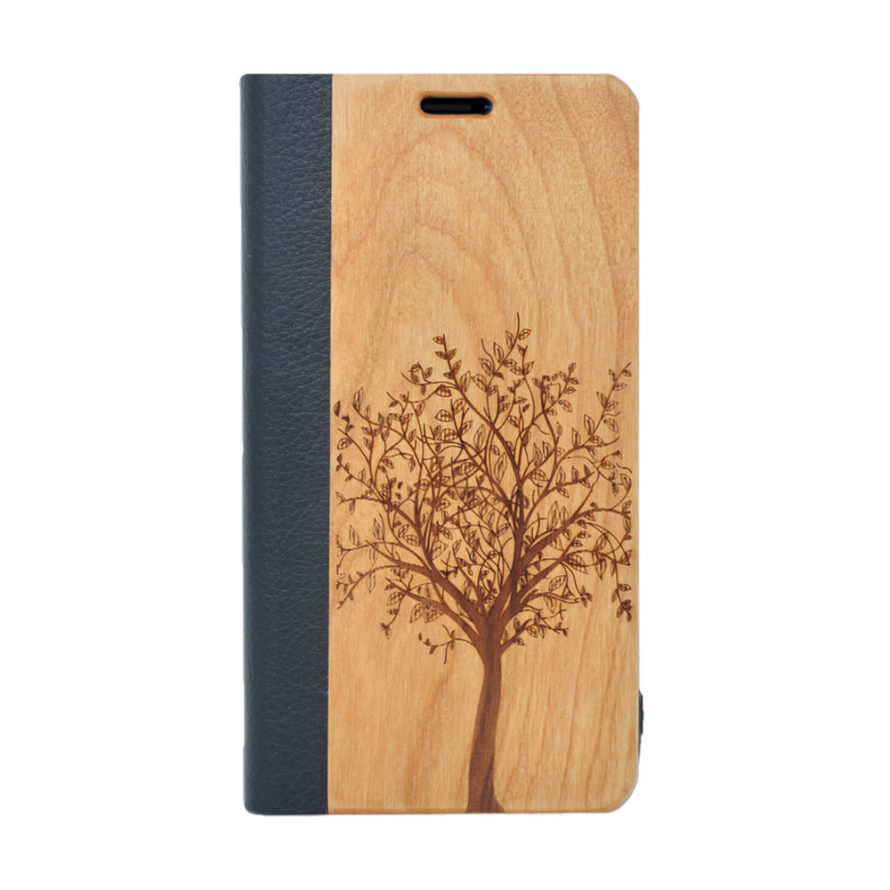 Kirschholz Klapphülle iPhone 14 Pro Max - Baum