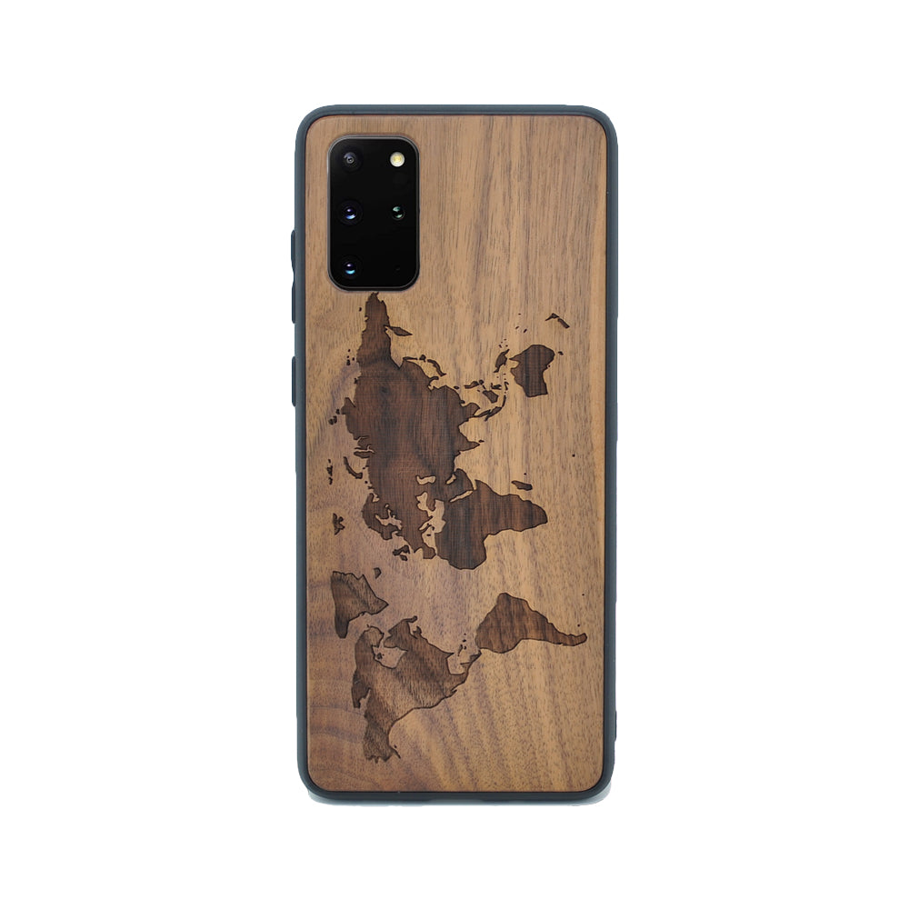 Nussholz Handyhülle Samsung Galaxy S21 Plus - Welt