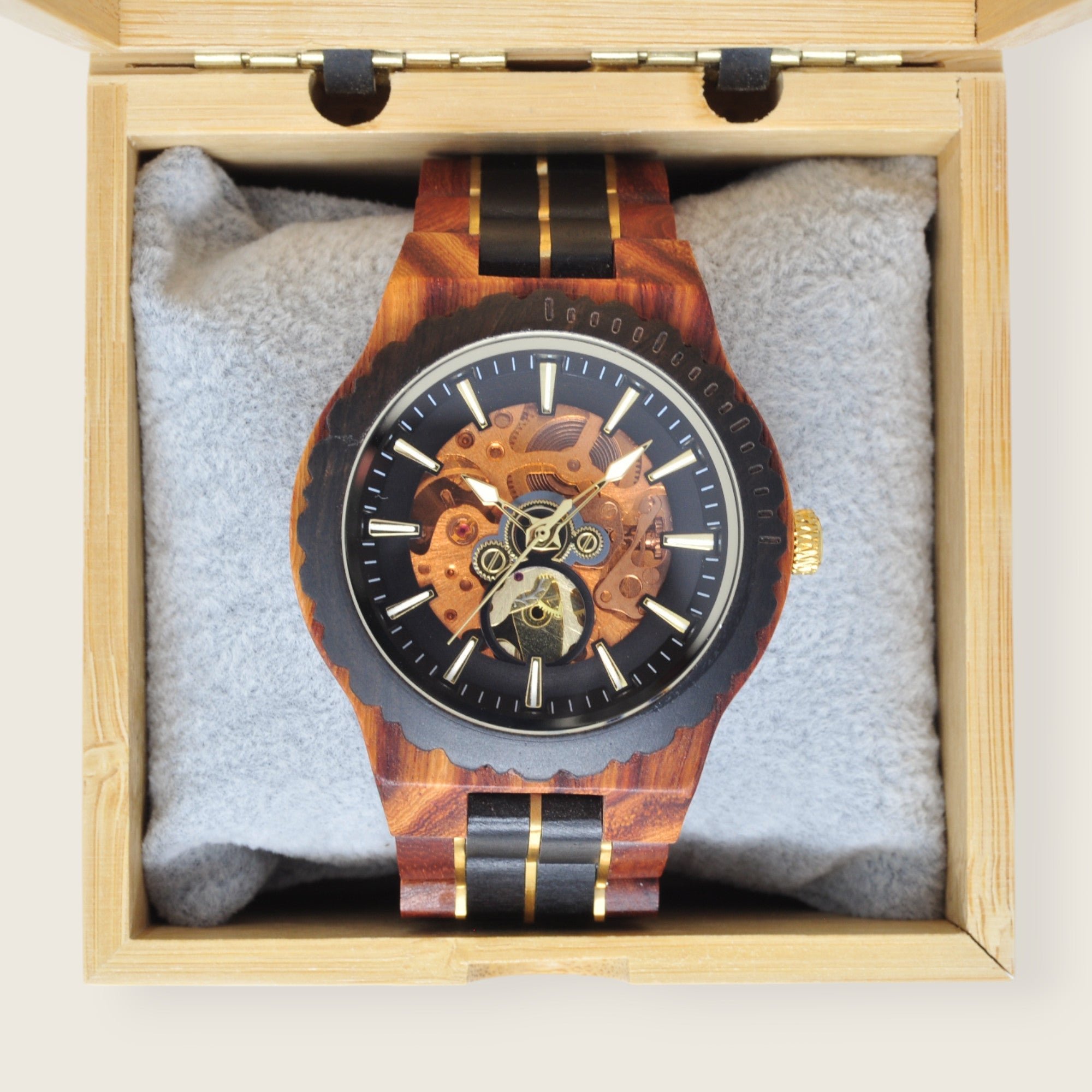 Holzuhr Kuba Automatik