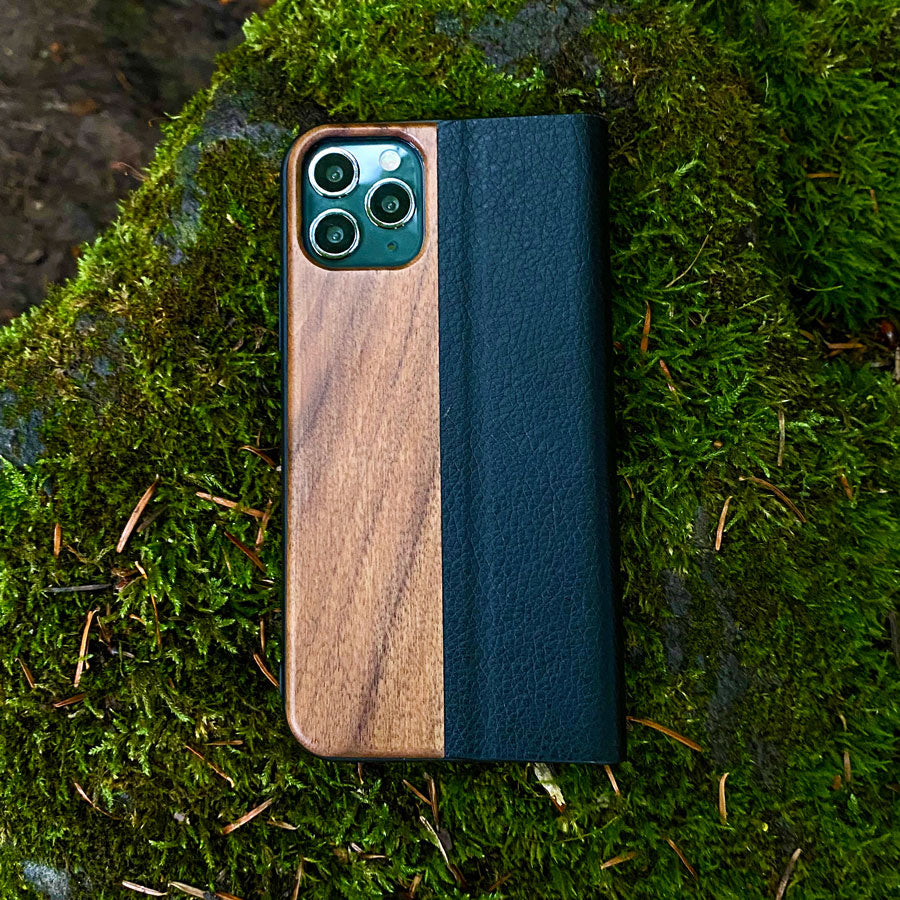 Nussholz Klapphülle iPhone 13 - Maya