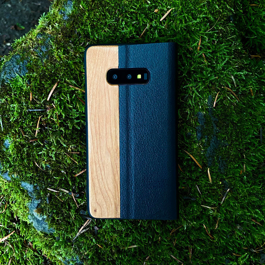 Kirschholz Klapphülle Samsung Galaxy S7 - Kompass