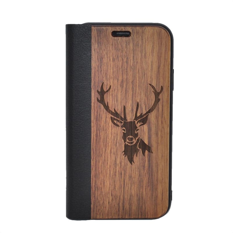 Walnut flip case for Samsung Galaxy A7 2018 - Deer