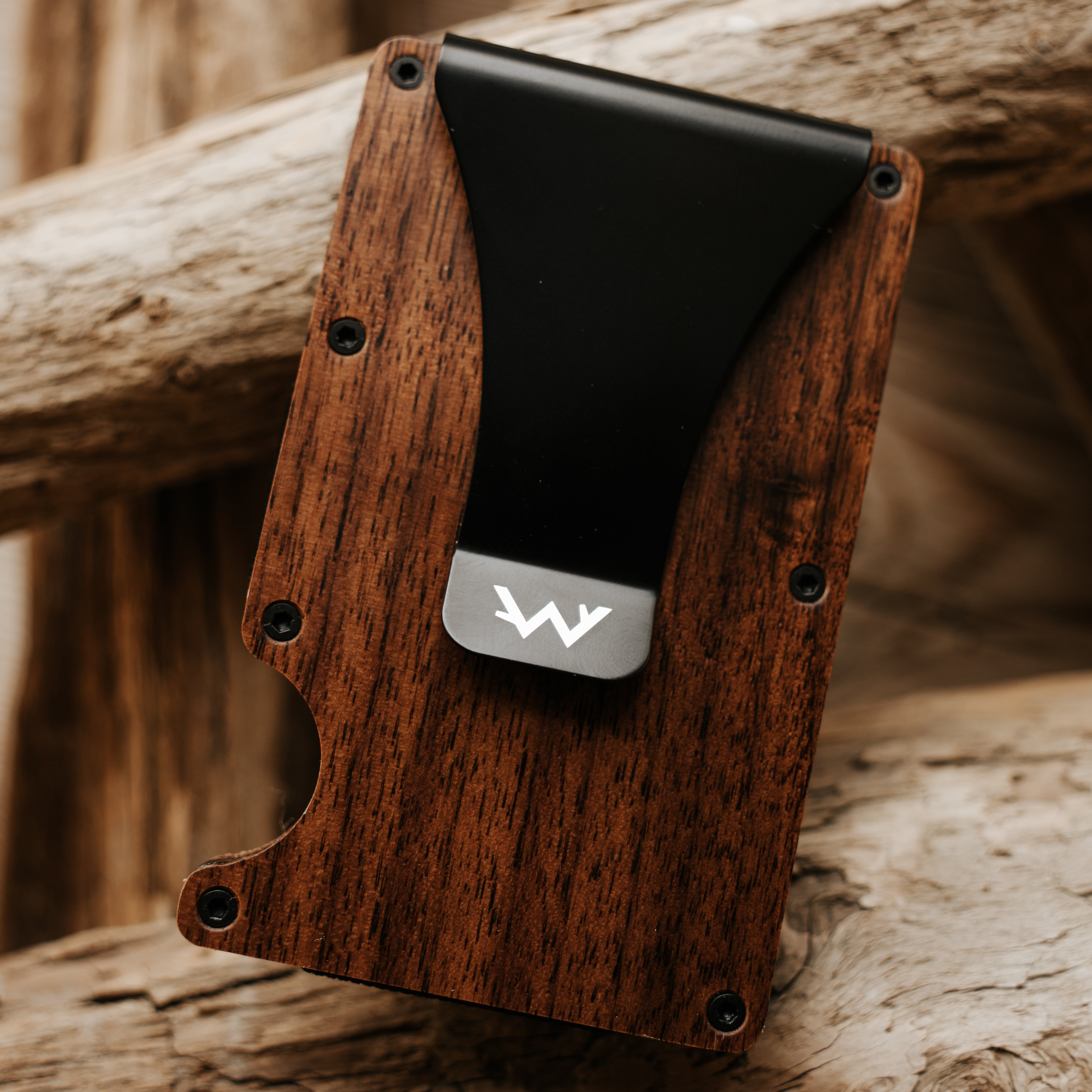 Cardholder Clip – Walnut Wood