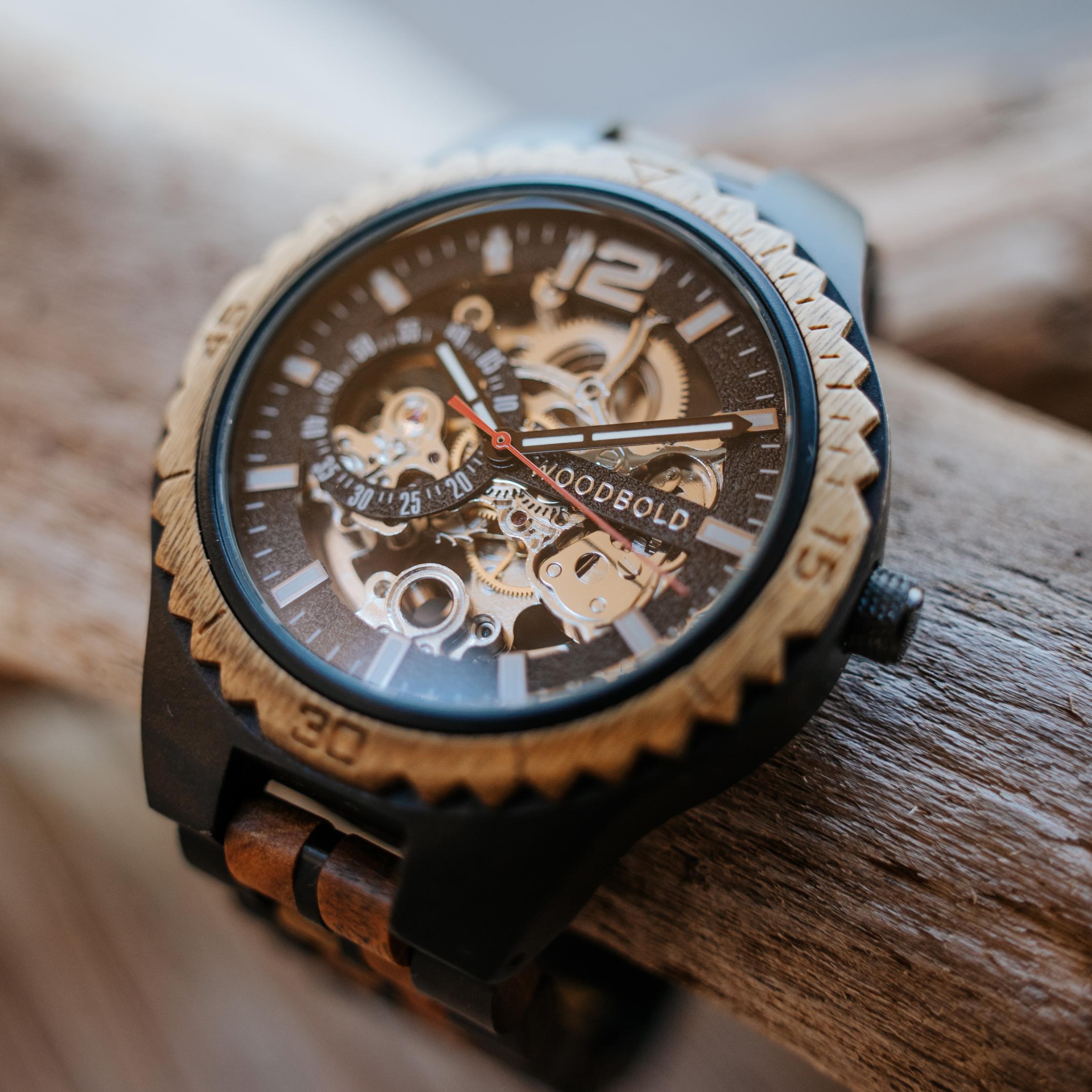 Holzuhr Clyde Automatik