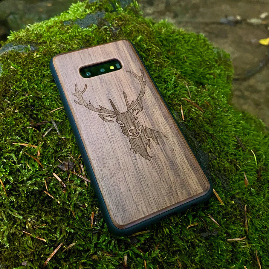 Walnut wood phone case for Samsung Galaxy A35 - Mandala