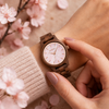 Wooden clock, walnut blossom