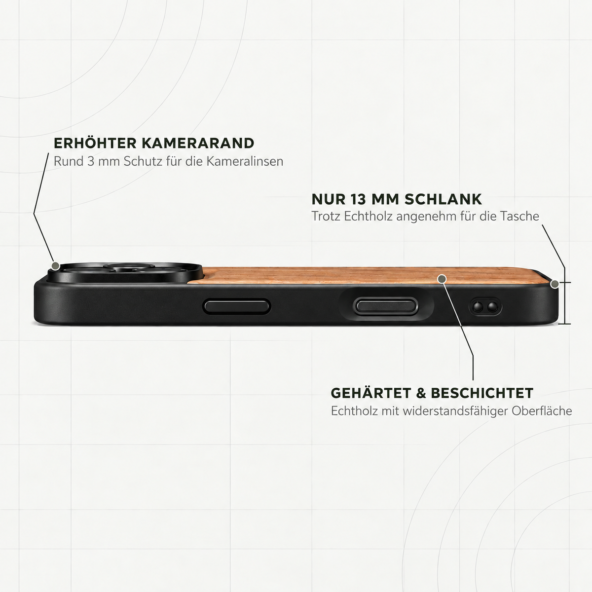 Kirschholz Handyhülle iPhone 18 Pro / 17 Pro - Welt