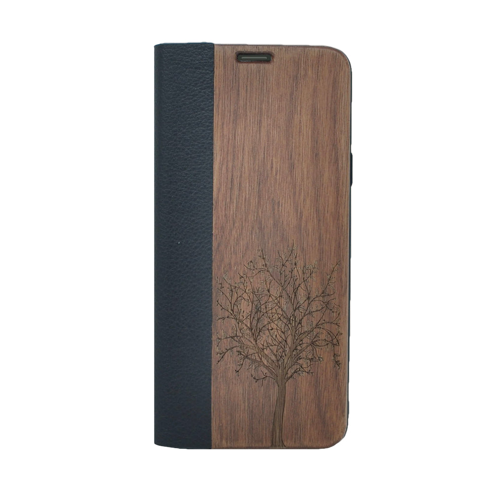 Nussholz Klapphülle Samsung Galaxy S9 Plus - Baum
