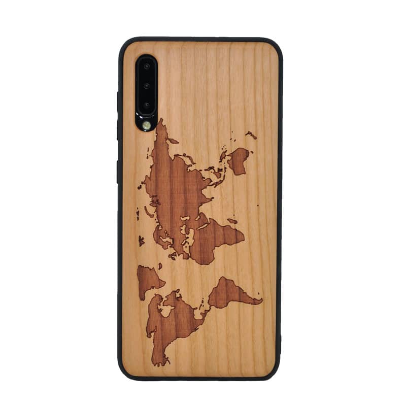 Kirschholz Handyhülle Samsung Galaxy A51 - Welt