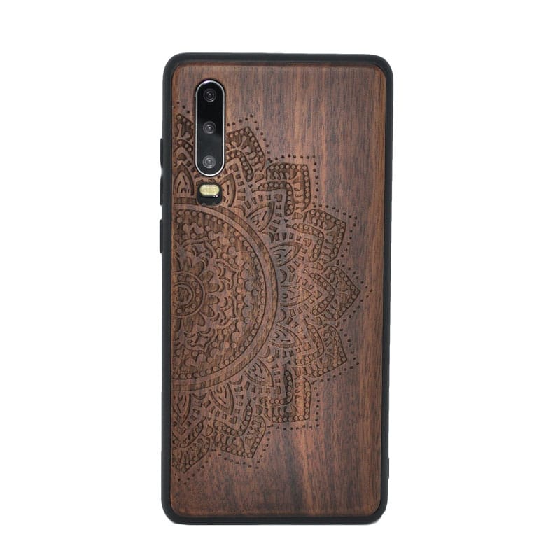 Nussholz Handyhülle Huawei P30 - Mandala